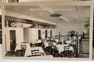 Vintage Postcard 1940's Heilman's Marine Dinng Room, Loraine, Ohio *REAL PHOTO*