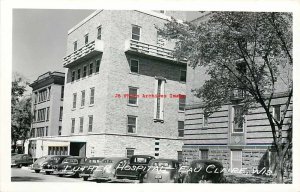 WI, Eau Claire, Wisconsin, RPPC, Luther Hospital, Exterior View, Cars