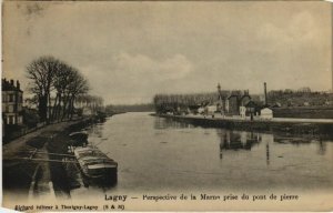 CPA Lagny Perspective de la Marne prise du pont de pierre FRANCE (1100641)