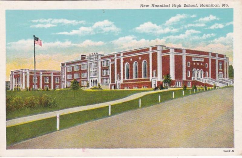 Missouri Hannibal New High School 1942 Curteich