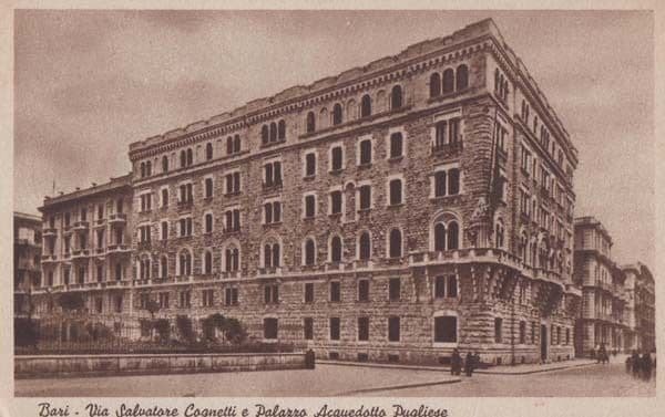 Bari Italy Italian Palazzo Acquedotta Pugliese Salvatore Antique Postcard