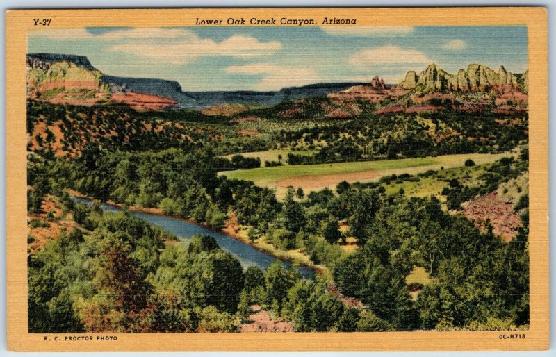 1950 Camp Verde, AZ Oak Creek Canyon Montezuma Castle Nature Scene Teich PC A253