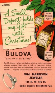 Advertising Bulova Watches William Harrison Jeweler New York City