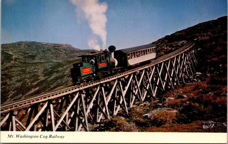 Mt Washington White Mountains New Hampshire NH Cog Railway Train Postcard 