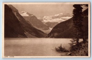 Alberta Canada Postcard Scenic View Of Lake Louise Mountain Winter Scene c1910's