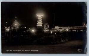 Malmo Sweden Postcard People's Park with the Moorish Pavilion c1910 RPPC Photo