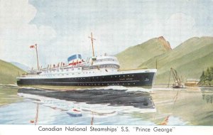 Canada CANADIAN NATIONAL STEAMSHIP SS PRINCE GEORGE  Ship~Artist's View Postcard