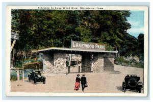 c1920's Entrance To Lake Wood Park Waterbury Connecticut CT Unposted Postcard 