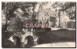 Old Postcard Environs de Cherbourg Tourlaville Chateau and the River