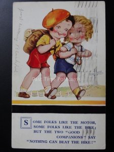 Hiking & Walking Theme SOME FOLKS LIKE THE MOTOR, SOME LIKE THE BIKE......c1935