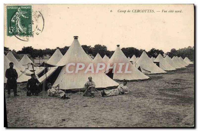 Postcard Old Army Camp of Cercottes View north coast