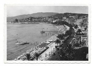 France Cannes Cote D'Azur Beach 1948 La Croisette Real Photo Postcard 4X...