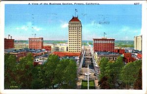 Postcard AERIAL VIEW SCENE Fresno California CA AN0099