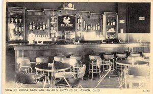 Akron Ohio View Of Moose Stag Bar Moose Lodge No. 62 Vintage Postcard U2866