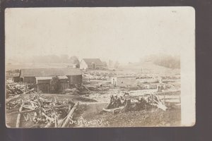 Scarbor WISCONSIN RPPC 1914 BIRDSEYE nr Luxemberg Green Bay GHOST TOWN WI KB