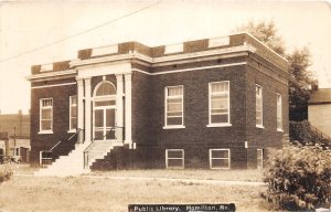 J42/ Hamilton Missouri RPPC Postcard c1910 Public Library Building 114