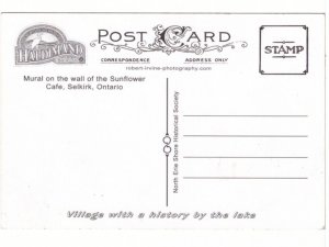 Wall Mural, Sunflower Cafe, Selkirk, Ontario, Chrome Postcard