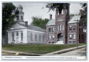 c1920's Congregational Church Grafton County Court House Plymouth NH Postcard