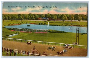 1950 The Race Course At The Finish Line Saratoga Springs New York NY Postcard