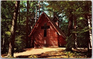 1919 Chapel In Pines Virgin Forest At Hartwick Grayling Michigan Posted Postcard