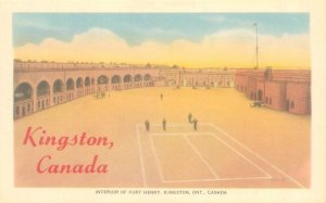 Kingston Ontario Canada Fort Henry Interior 1956 B&W Postcard