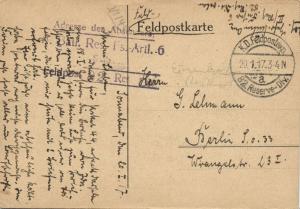 ukraine russia, LJUBJAS, Railway Station, Train (1917) Feldpost Postcard