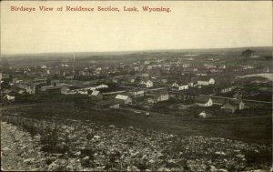 Lusk WY Birdseye Residence Section c1910 Postcard