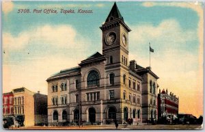 1912 Post Office Topeka Kansas KS Historic Building Landmark Posted Postcard