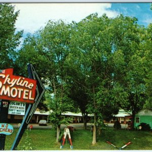 c1950s Hot Springs, SD Skyline Motel HWY-385 Evans Plunge Credit Card Signs A126