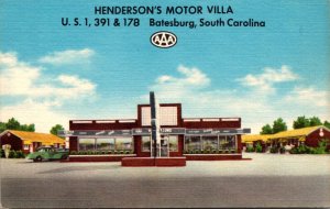 South Carolina Batesburg Henderson's Motor Villa and Restaurant