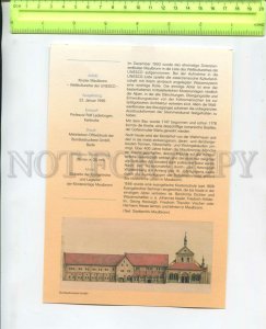 468091 Germany 1998 year first day sheet Maulbronn Monastery