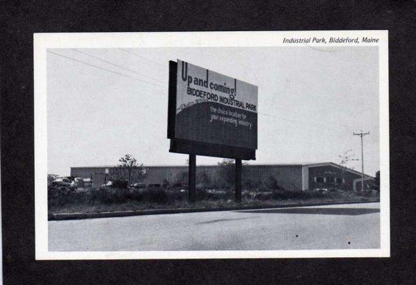 ME View Industrial Park Sign Biddeford Maine Postcard