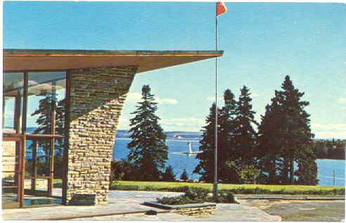 View at the Entrance to Alexander Graham Bell Memorial Museum Baddeck, NS Canada