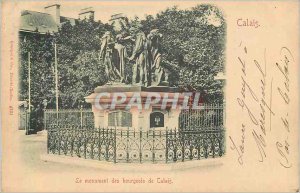 Old Postcard Calais Monument to the Burghers of Calais (map 1900)