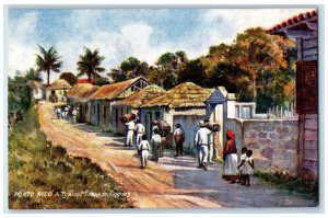 c1910 Typical Scene in Caguas Quaint Town Puerto Rico Oilette Tuck Art Postcard