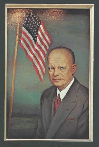 Ca 1966 PPC* Pres Dwight D Eisenhower W/Flag From Orig Painting BY M Katz Mint