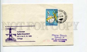 290260 ITALY 1985 year ship liner EUROPA real post MESSINA to GERMANY COVER