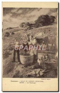 Postcard Old Wine Harvest Toulouse Bonis Hall Municipal Council Harvesting