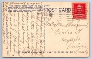 Two Sisters Courtyard, New Orleans, Louisiana, Vintage 1940 Linen Postcard