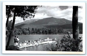 RPPC PISCATAQUIS COUNTY, ME ~ Lake Scene Girl Scout CAMP NATARSWI 1960 Postcard 