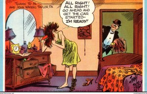 Mutoscope Card Humour Comics King Features Man Waiting On Woman Drying Hiar