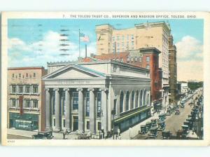 W-Border OLD CARS & TOLDEDO TRUST COMPANY BUILDING Toledo Ohio OH p0796