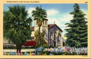 postcard CA - Mission Santa Clara de Asis