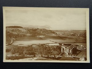 Wales LLANDUDNO Conway Shore from LITTLE ORME - Old RP Postcard