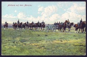 German Artillery on the March unused c1915