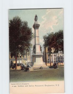 Postcard Soldiers and Sailors Monument, Binghamton, New York