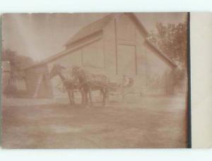 Old rppc HORSE SCENE Great Postcard AB1953