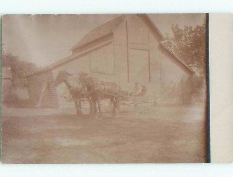Old rppc HORSE SCENE Great Postcard AB1953