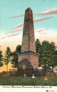 Vintage Postcard Historic Wyoming Monument Wilkes-Barre American War Penna PA