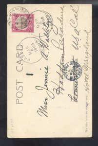 ROYAL PALMS BERMUDA 1905 VINTAGE POSTCARD NICE STAMP